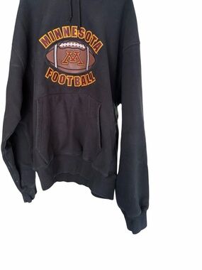 Minnesota Golden Gopher Football Sweatshirt Mens 2XL Embroidered Black Hoodie